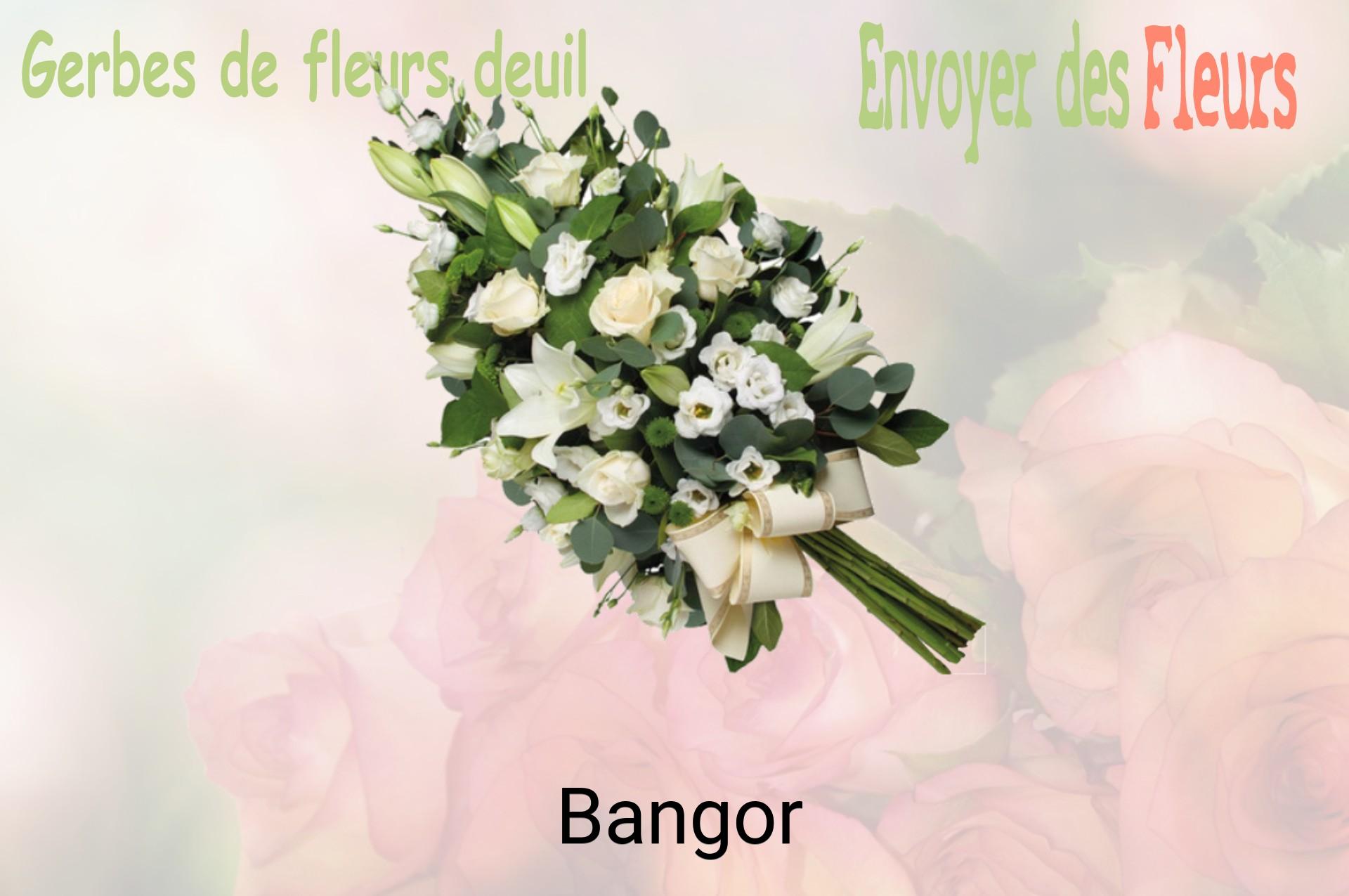 Gerbe de fleurs de deuil livrée à Bangor